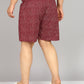 Men Plus Size Maroon Printed Boxer