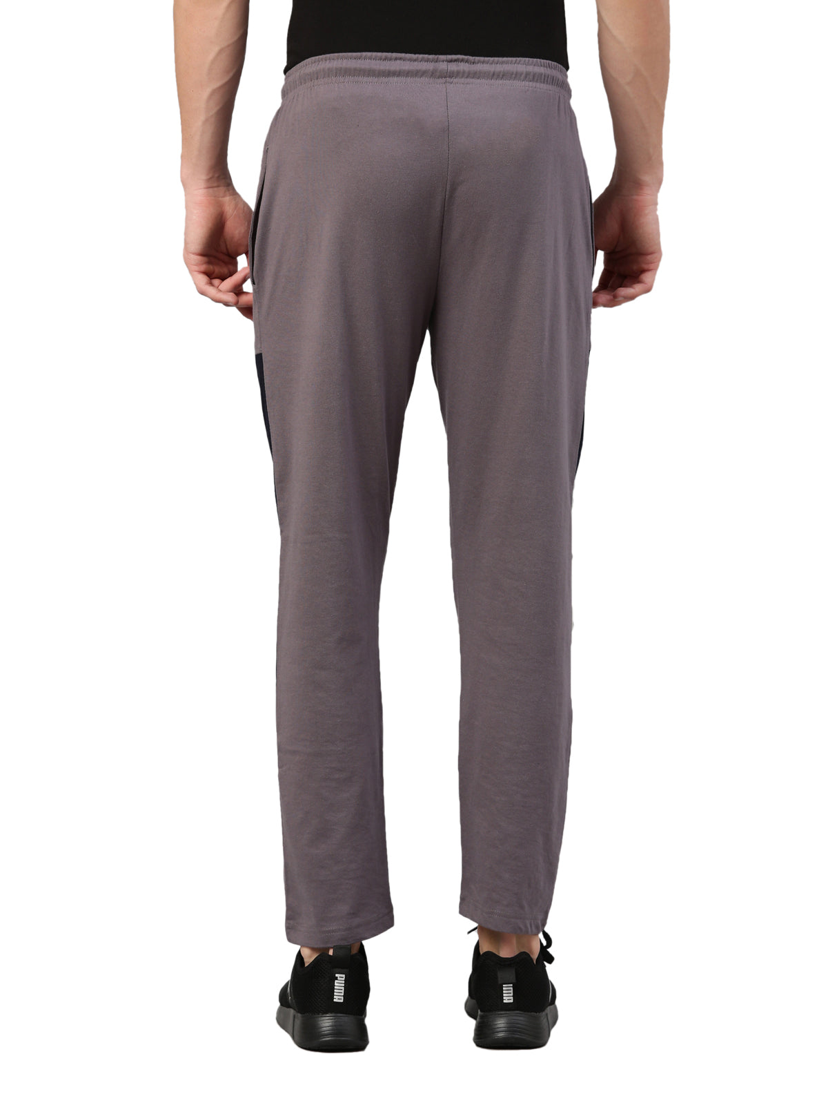 Solid Men Grey Track Pants