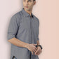 BROON Men Grey Printed Full Sleeve Casual Shirt