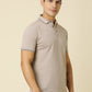 Men Solid Polo Neck Grey T-Shirt