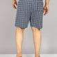 Men Plus Size Blue and Black Checked Boxer