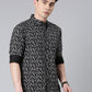 Black printed Pure Cotton Full Sleeve Shirt