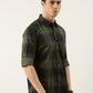 Men Olive and Black Checked Pure Cotton Full Sleeve Casual Shirt