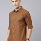 Men Brown Printed Pure Cotton Full Sleeve Casual Shirt