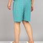 Men Plus Size Mint Green Checked Boxer