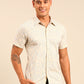 JOVEN Men Beige Printed Casual Lycra Shirt ( No Returns )