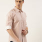 Men Rust Striped Pure Cotton Full Sleeve Casual Shirt
