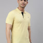 Men Yellow Solid Polo Collar T-shirt