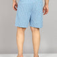 Men Plus Size Sky Blue and White Checked Boxer