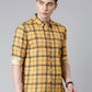 Yellow Checkered Pure Cotton Full Sleeve Shirt