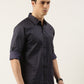 Men Navy Blue Printed Pure Cotton Full Sleeve Casual Shirt