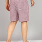 Men Plus Size Maroon and White Checked Boxer