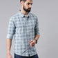 Blue Checked Pure Cotton Casual Full Sleeve Shirt