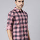 Men Pink Printed Pure Cotton Full Sleeve Casual Shirt