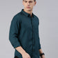 Men Dark Green Checked Cotton Blend Casual Full Sleeve Shirt