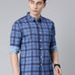Blue Checkered Pure Cotton Full Sleeve Shirt