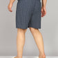 Men Plus Size Navy Blue Printed Boxer