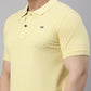 Men Yellow Solid Polo Collar T-shirt