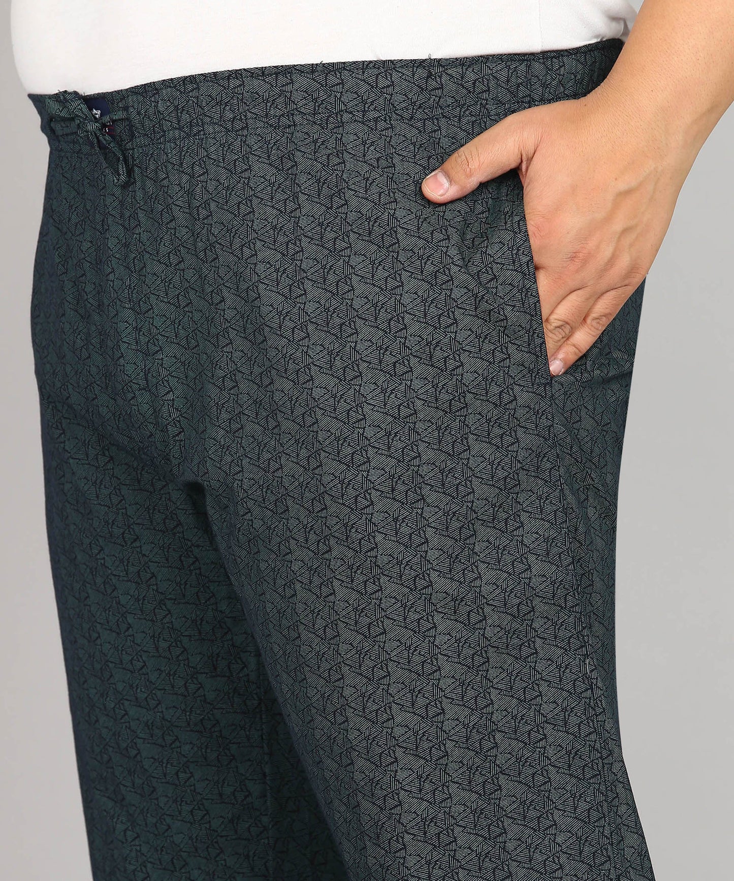 Men Plus Size Black Printed Pyjama