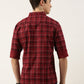 Men Maroon Checked Pure Cotton Full Sleeve Casual Shirt
