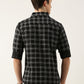 Men Black Checked Pure Cotton Full Sleeve Casual Shirt