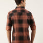Men Brown and Black Checked Pure Cotton Full Sleeve Casual Shirt