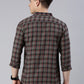 Men Grey Checked Cotton Blend Casual Full Sleeve Shirt