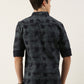 Men Navy Blue Printed Pure Cotton Full Sleeve Casual Shirt