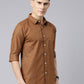 Men Brown Printed Pure Cotton Full Sleeve Casual Shirt