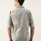 Men Grey Printed Pure Cotton Full Sleeve Casual Shirt