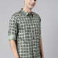 BROON Men Green And Black Checkered Pure Cotton Full Sleeve Shirt