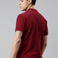 Men Maroon Solid Polo Collar T-shirt