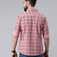 Pink Checked Pure Cotton Casual Full Sleeve Shirt