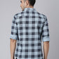 Men Light Blue Printed Pure Cotton Full Sleeve Casual Shirt