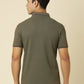 Men Solid Polo Neck Olive T-Shirt