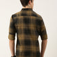Men Mustard and Black Checked Pure Cotton Full Sleeve Casual Shirt