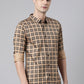 BROON Men Brown And Black Checkered Pure Cotton Full Sleeve Shirt