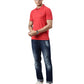 Men Solid Polo Collar Red T-shirt