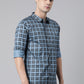 BROON Men Blue And Black Checkered Pure Cotton Full Sleeve Shirt