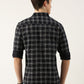 Men Navy Blue Checked Pure Cotton Full Sleeve Casual Shirt