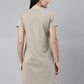 CURARE Women Printed Round Neck Brown LongTees