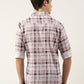 Men Dusty Pink Checked Pure Cotton Full Sleeve Casual Shirt