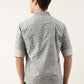 Men Light Blue Printed Pure Cotton Full Sleeve Casual Shirt