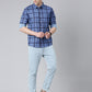 Blue Checkered Pure Cotton Full Sleeve Shirt