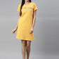 CURARE Women Printed Round Neck Yellow LongTees