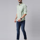 Green Checked Pure Cotton Casual Full Sleeve Shirt
