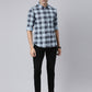 Men Light Blue Printed Pure Cotton Full Sleeve Casual Shirt