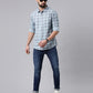 Blue Checked Pure Cotton Casual Full Sleeve Shirt