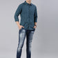 Men Green Checked Cotton Blend Casual Full Sleeve Shirt