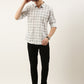 Men White Checked Pure Cotton Full Sleeve Casual Shirt